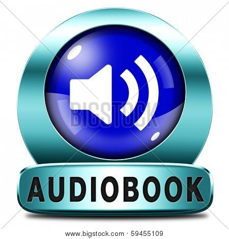 audiobook icon or sign listen online or buy and download audio book button