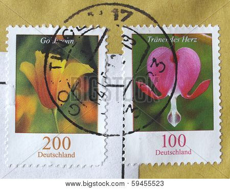 German Stamp With Flowers