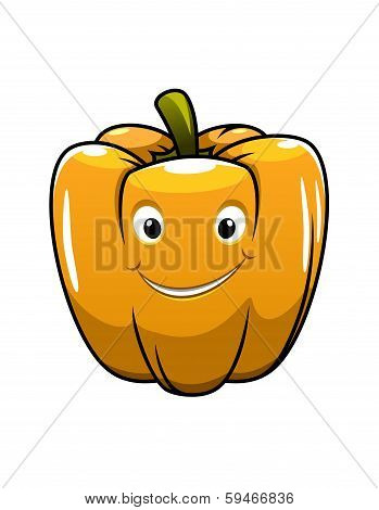 Smiling orange cartoon pepper