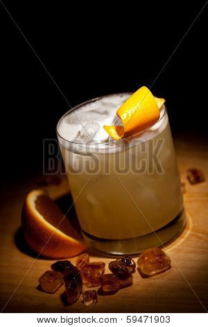 Whiskey Sour Cocktail - Bourbon with Lemon Juice, Sugar Syrup and Egg White