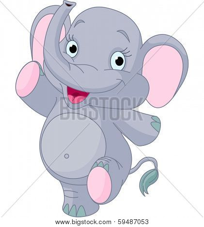  Happy baby elephant dancing 