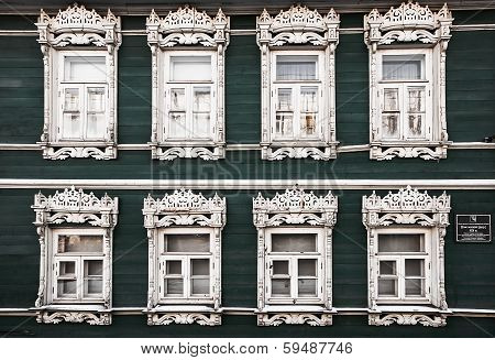 window of an old wooden house