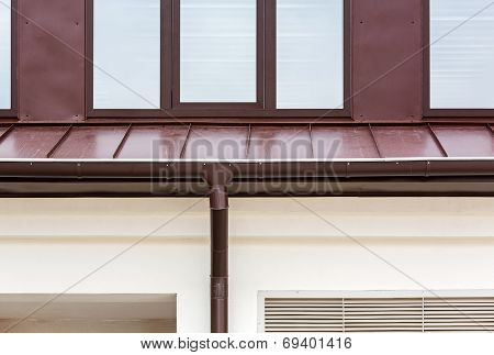 Rain Gutter On A Home