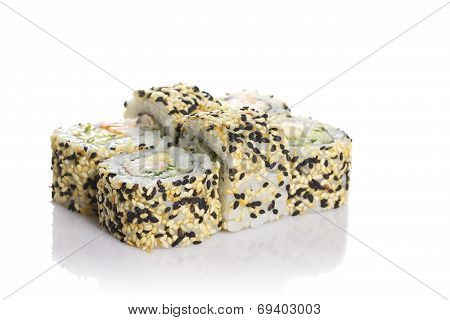 Sushi Roll Isolated On White Background