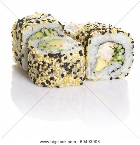 Sushi Roll Isolated On White Background