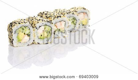 Sushi Roll Isolated On White Background