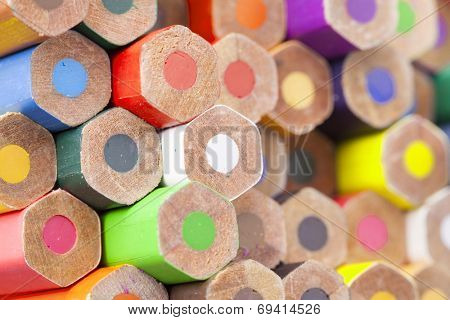 Back texture of colored pencils
