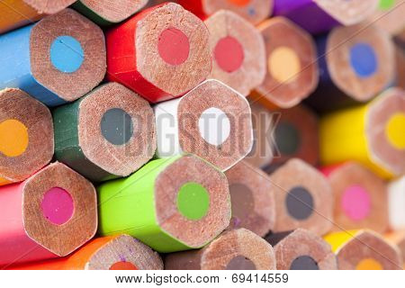 Back texture of colored pencils