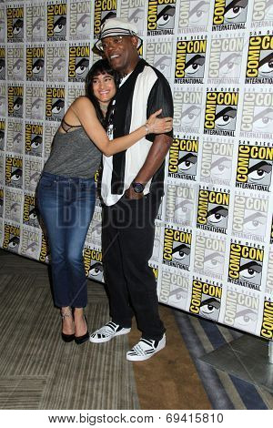 SAN DIEGO - JUL 25:  Sofia Boutella, Samuel L. Jackson at the 