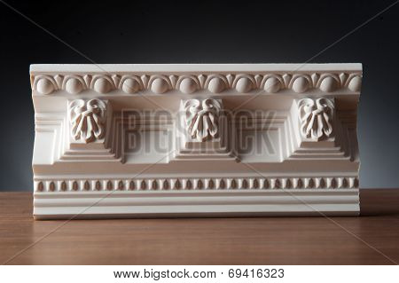 White elements of interior decoration, wall design