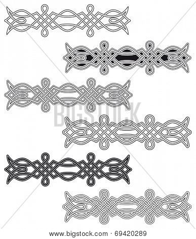 Celtic knot six different arrangements