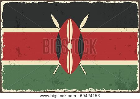 Kenyan grunge flag. Vector illustration