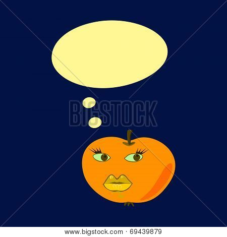 Communication bubble - yellow apple