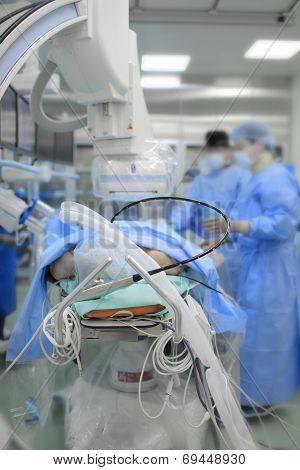 Patient In X-rays (or Interventional, Kathlab) Operating Room