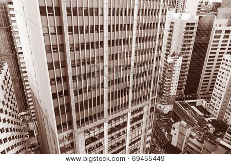 Skyscrapers, high angle view, Hong Kong, Asia.