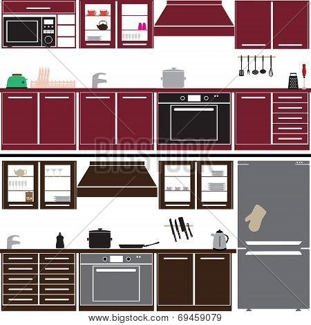 Kitchen Unit Set With Equipment