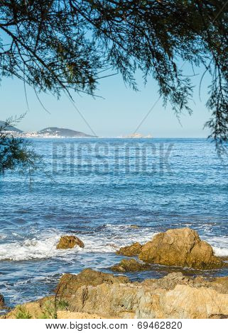 L'ile Rousse Viewed From Desert Des Agriates In Corsica