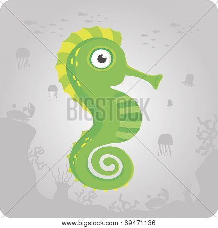 Cute sea horse cartoon