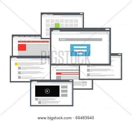 Different browser windows. communication scheme 