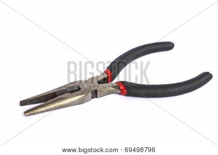 Rusty Pliers Over White Background