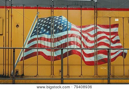 Flag on Train