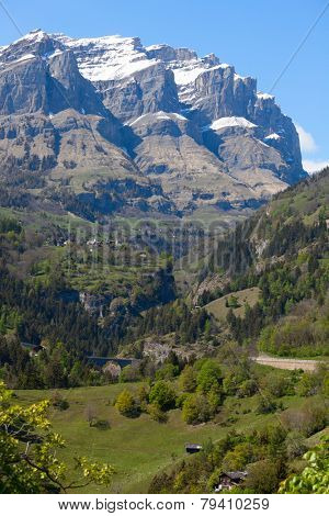A view of Inden  and neighborhood,  Canton of Valais, Switzerland