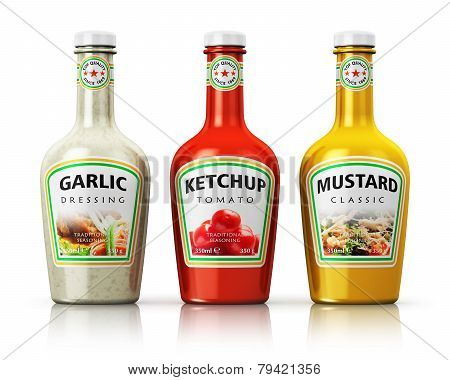 Set of bottles with seasonings