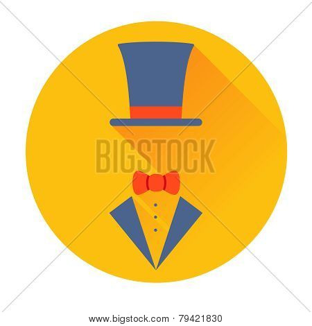 cylinder hat with butterfly icon