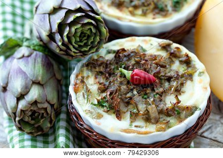 Artichokes Flan Closeup