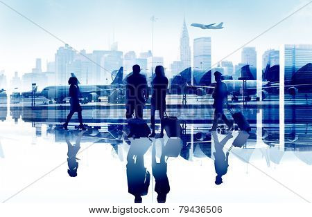 Business People Travel Corporate Aiport Passenger Terminal Concept