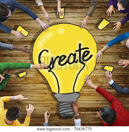 Aerial View People Creativity Breaking New Ground Concepts