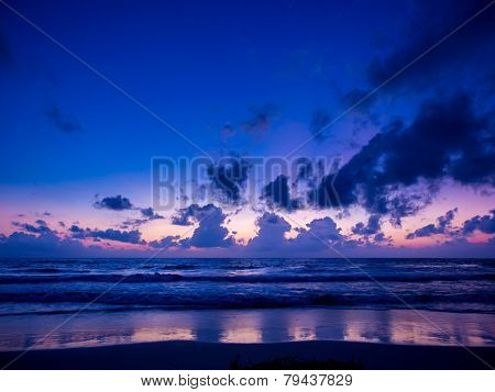 Sea sunrise in Chaweng beach Koh Samui island, Thailand.