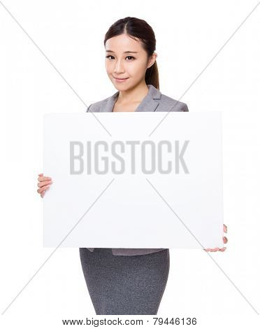 Businesswoman hold with palcard