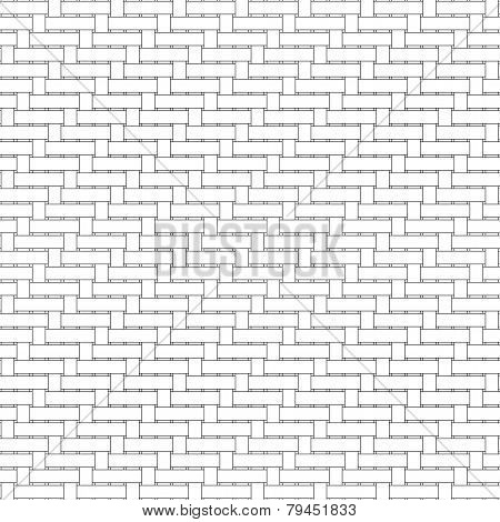 Black And White Geometric Seamless Pattern With Weave Style.