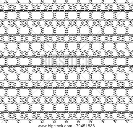 Black And White Geometric Seamless Pattern With Weave Style.