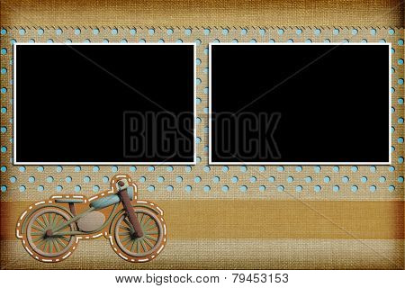 Decorative template with photo frames. Scrapbook, photobook concept