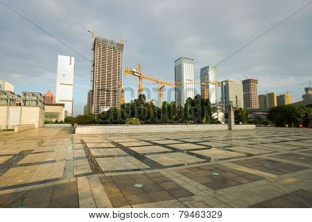 SHENZHEN - OCT 20: ShenZhen downtown on October 20, 2014 in Shenzhen, China. ShenZhen is regarded as one of the most successful Special Economic Zones.