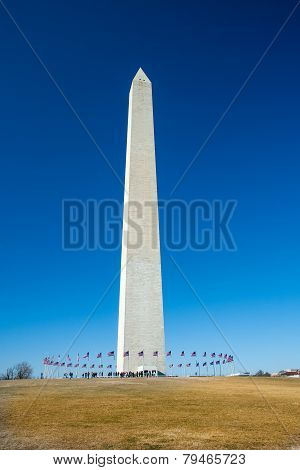 Washington Monument In Washington, Dc In Clear Blue Sky Day
