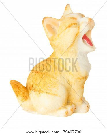 Cat Model Open Mouth, Perk Up And Stick Out One's Tongue