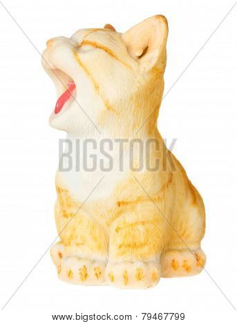 Cat Model Open Mouth, Perk Up And Stick Out One's Tongue