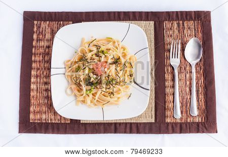 Japanese Style Spicy Cod Roe Spaghetti