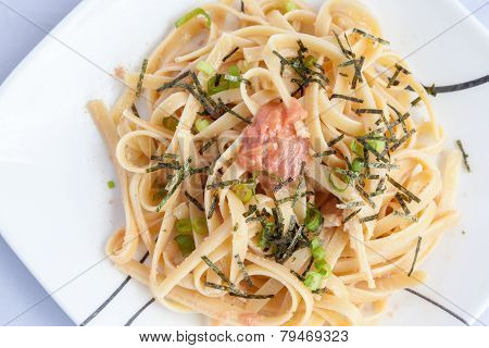 Japanese Style Spicy Cod Roe Spaghetti