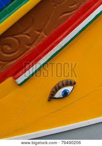 Traditional Maltese fishing boats called Luzzu in the harbour of Marsaxlokk Malta