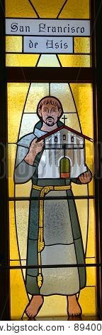 Stained glass of californian mission