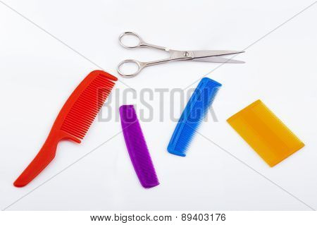 combs and scissors for hairdressers