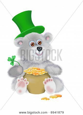 Orso di peluche con il Pot del denaro