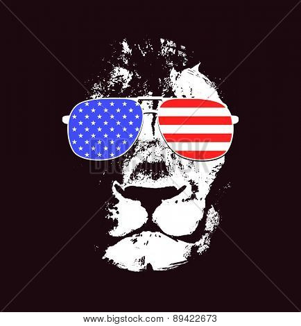Lion head. Hand drawn. Vector background. Vector illustration