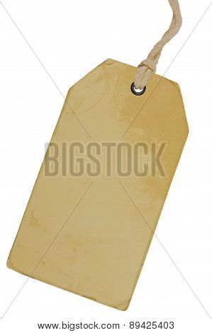 Blank Beige Vintage Cardboard Sale Tag, Empty Grunge Price Label Pricetag Badge, Isolated Grungy