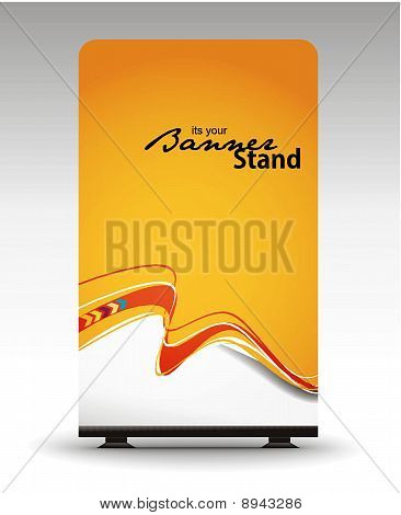 een rolup-display met stand spandoekontwerp sjabloon