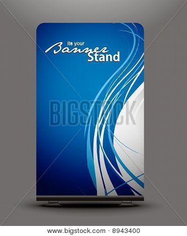 een rolup-display met stand spandoekontwerp sjabloon
